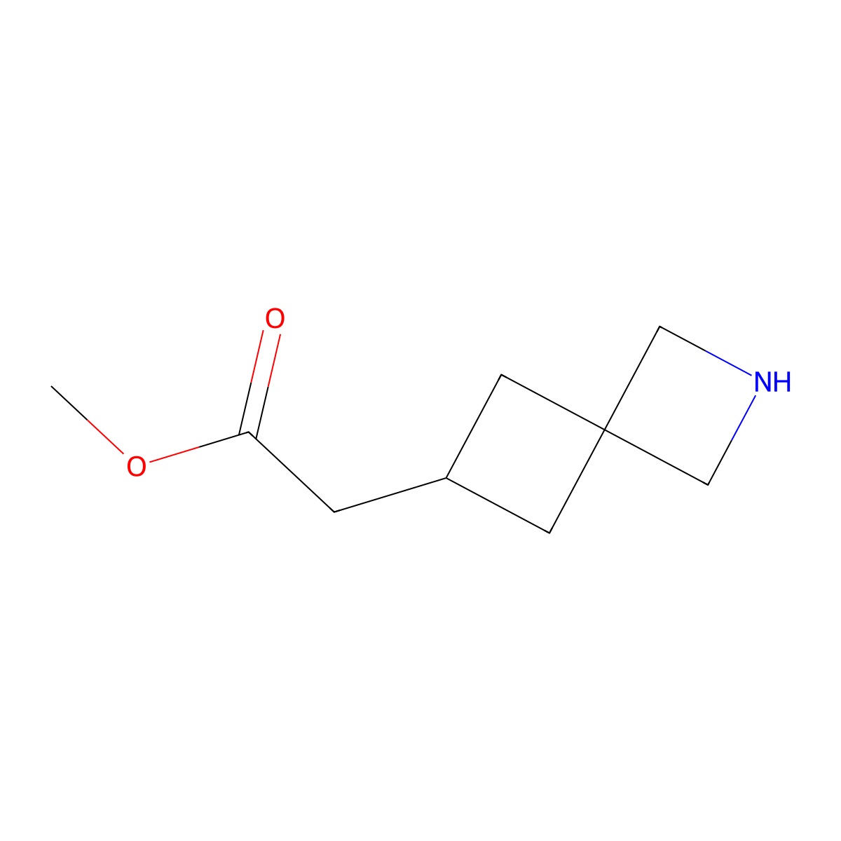 Methyl 2-{2-azaspiro[3.3]heptan-6-yl}acetate molecular structure, CAS 2055277-85-3