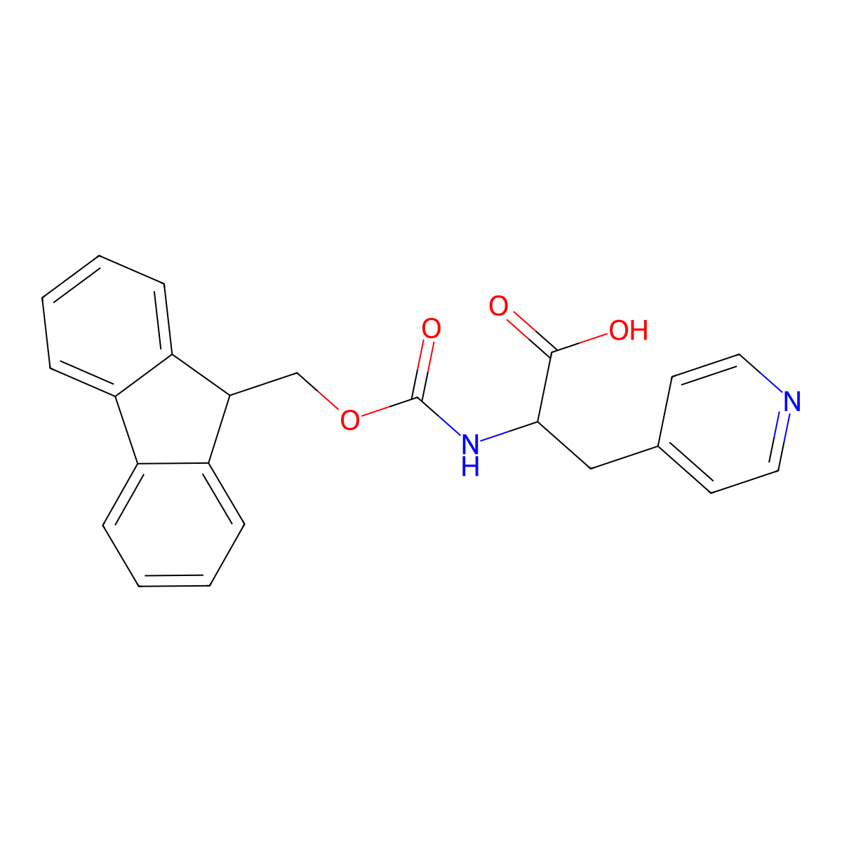 Fmoc-D-4-Pyridylalanine molecular structure, CAS 205528-30-9