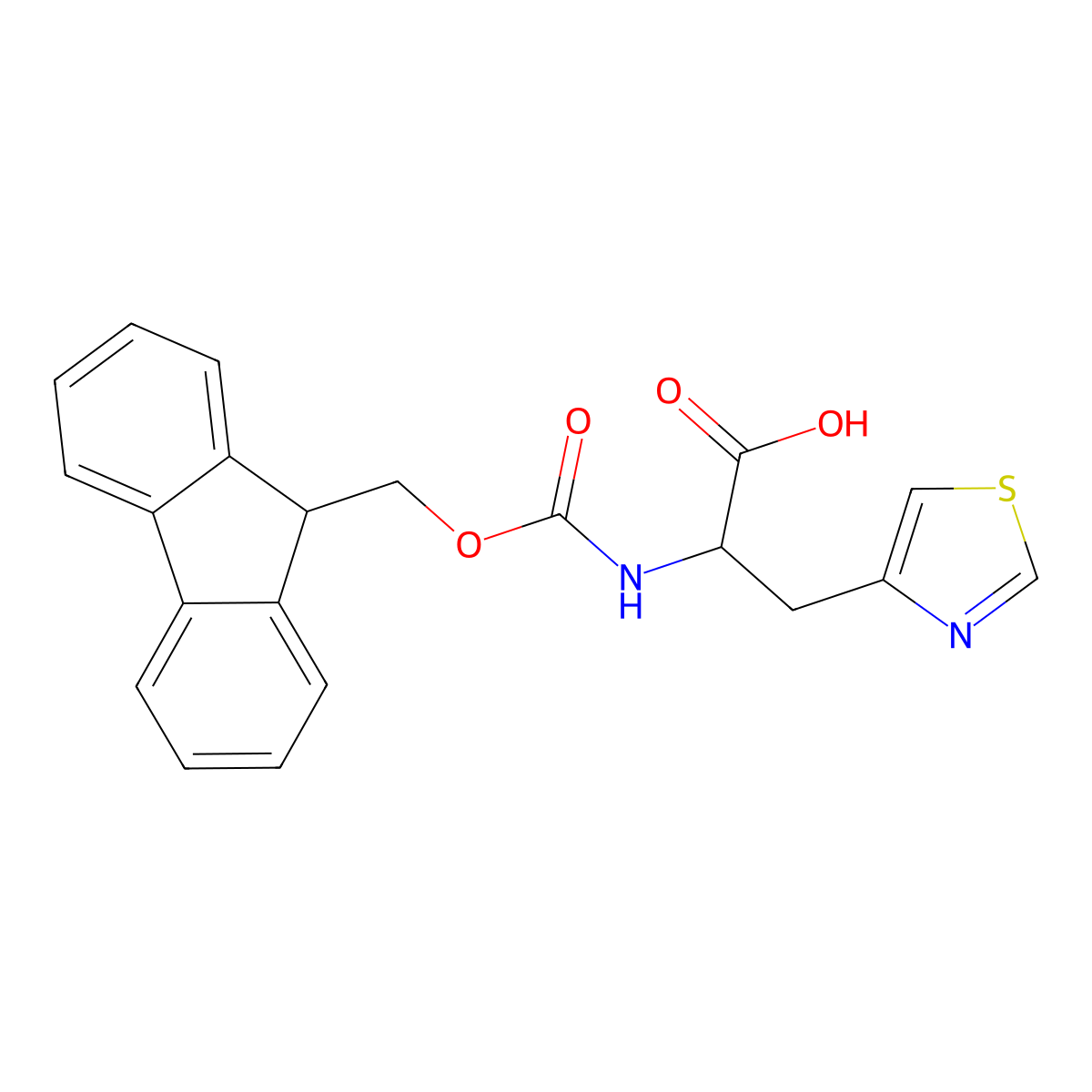 Fmoc-D-4-Thiazolylalanine molecular structure, CAS 205528-33-2