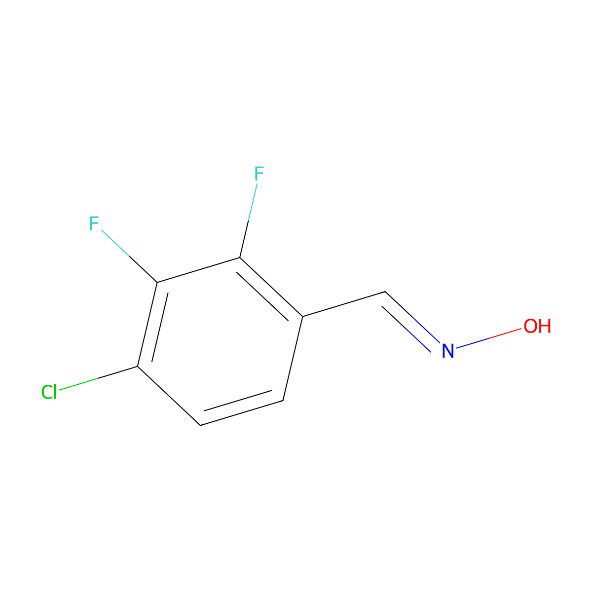 N-[(4-chloro-2,3-difluorophenyl)methylidene]hydroxylamine molecular structure, CAS 2055296-76-7