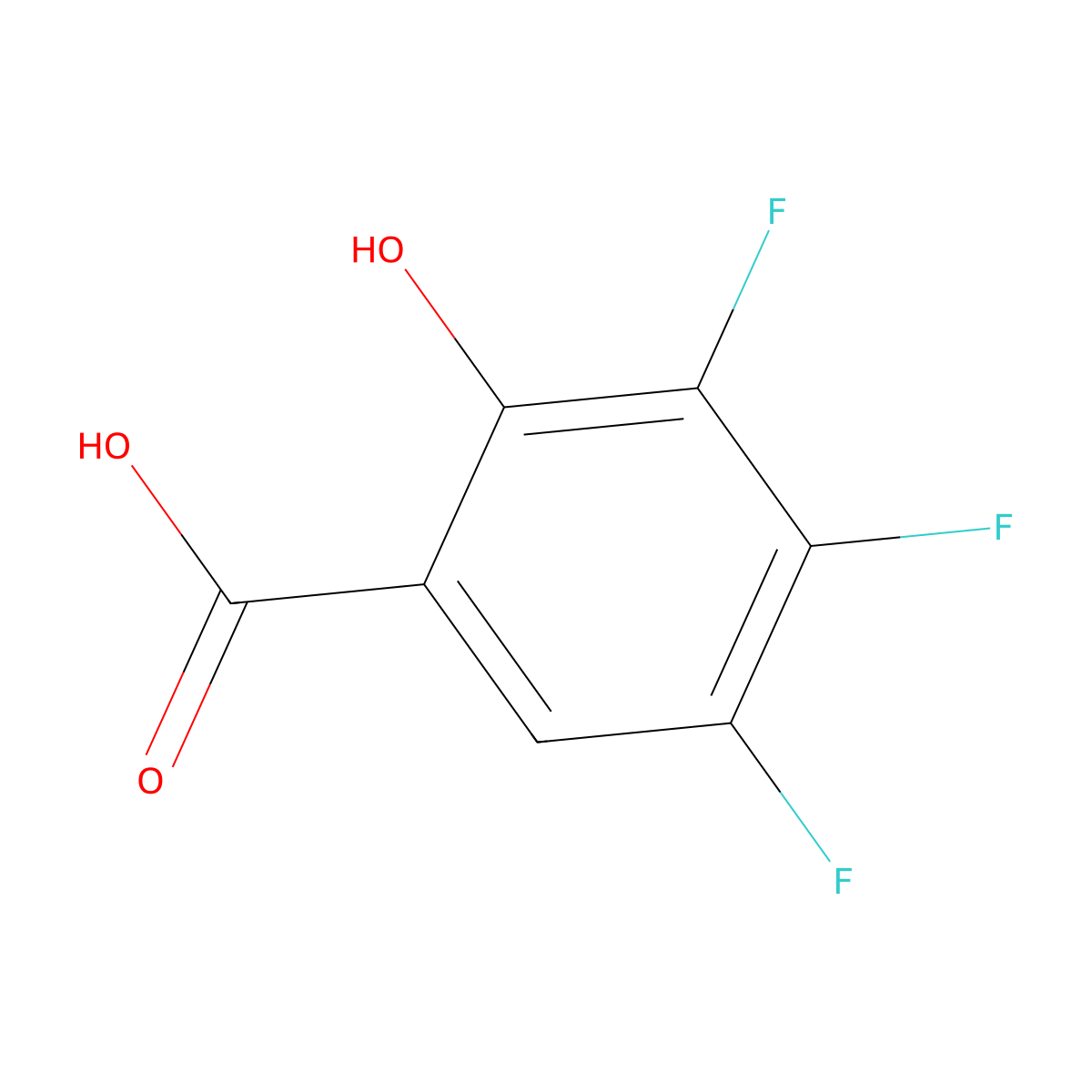 3,4,5-Trifluoro-2-hydroxybenzoic acid molecular structure, CAS 205533-30-8