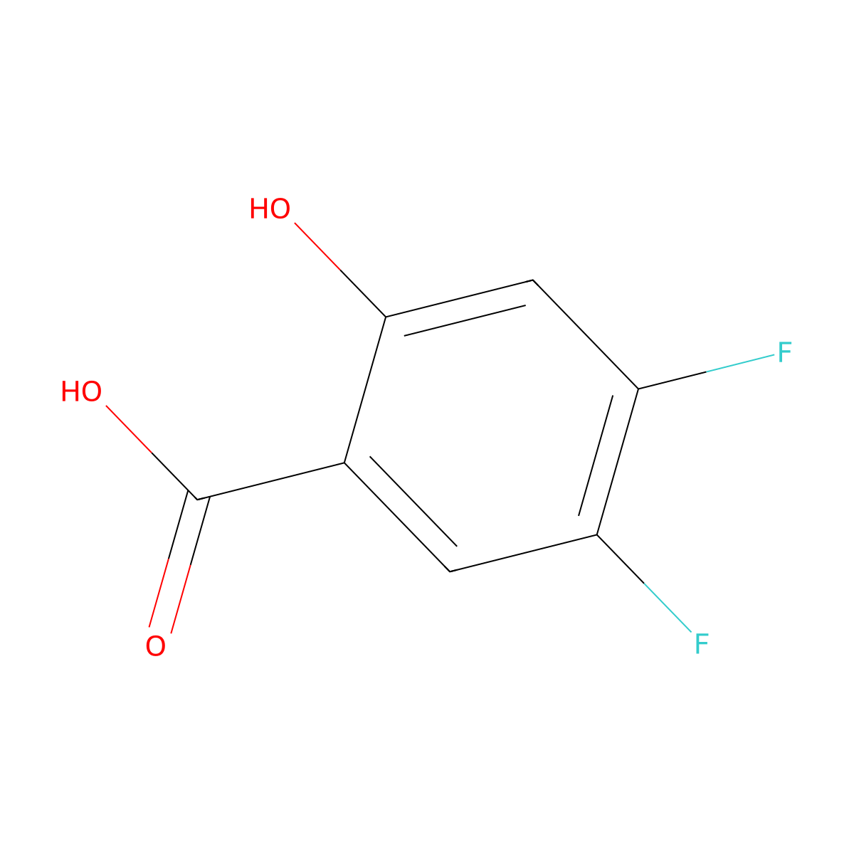 4,5-Difluoro-2-hydroxybenzoic acid molecular structure, CAS 205533-31-9