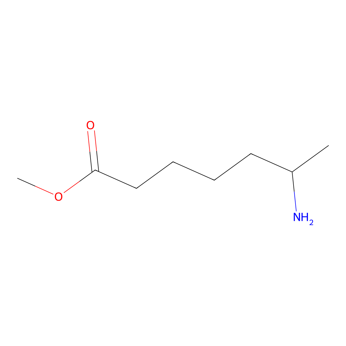 Methyl 6-aminoheptanoate molecular structure, CAS 205533-80-8