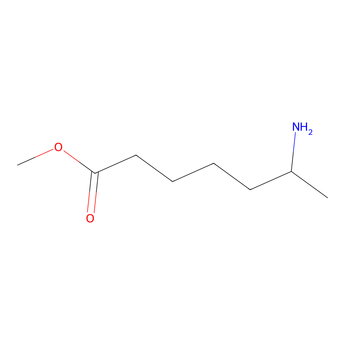 Methyl 6-aminoheptanoate molecular structure, CAS 205533-80-8