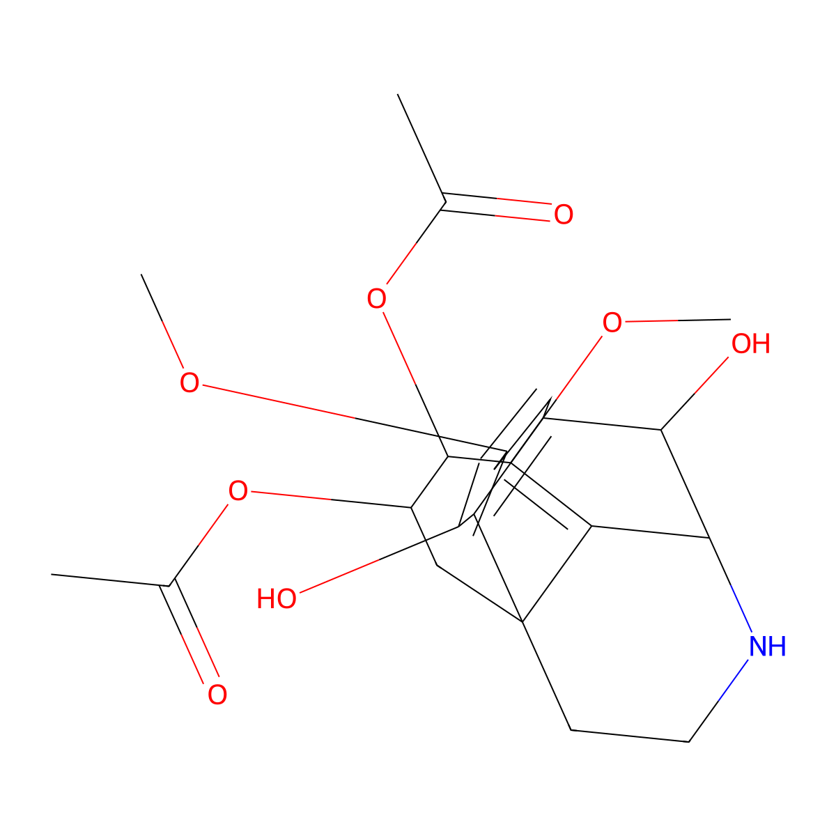 (12-Acetyloxy-3,8-dihydroxy-4,11-dimethoxy-17-azatetracyclo[7.5.3.01,10.02,7]heptadeca-2(7),3,5,10-tetraen-13-yl) acetate molecular structure, CAS 205533-81-9