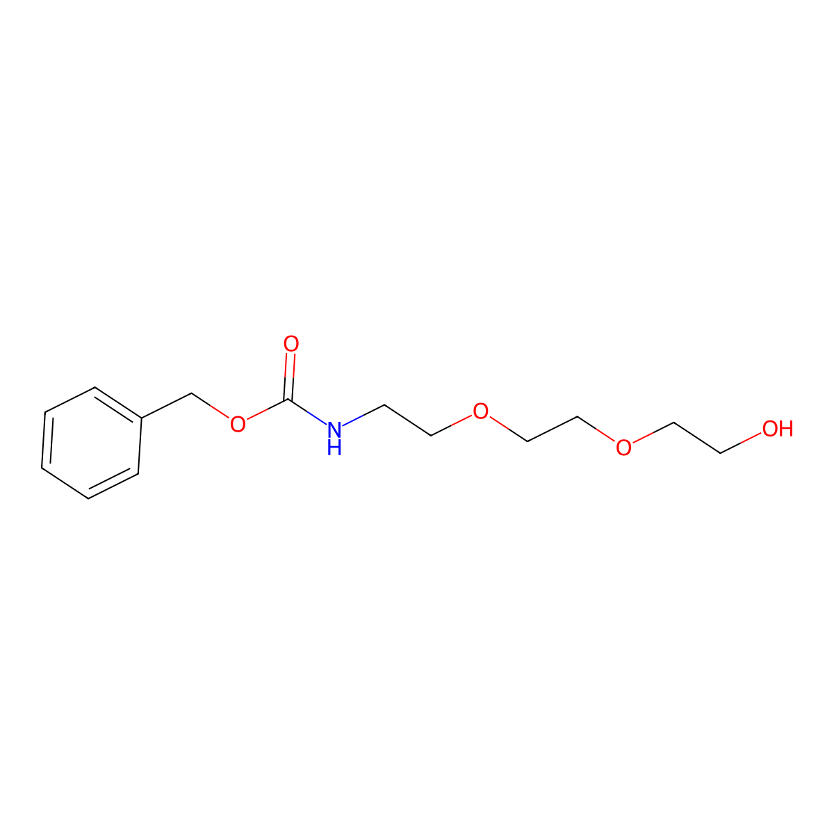 Benzyl (2-(2-(2-hydroxyethoxy)ethoxy)ethyl)carbamate molecular structure, CAS 205535-92-8