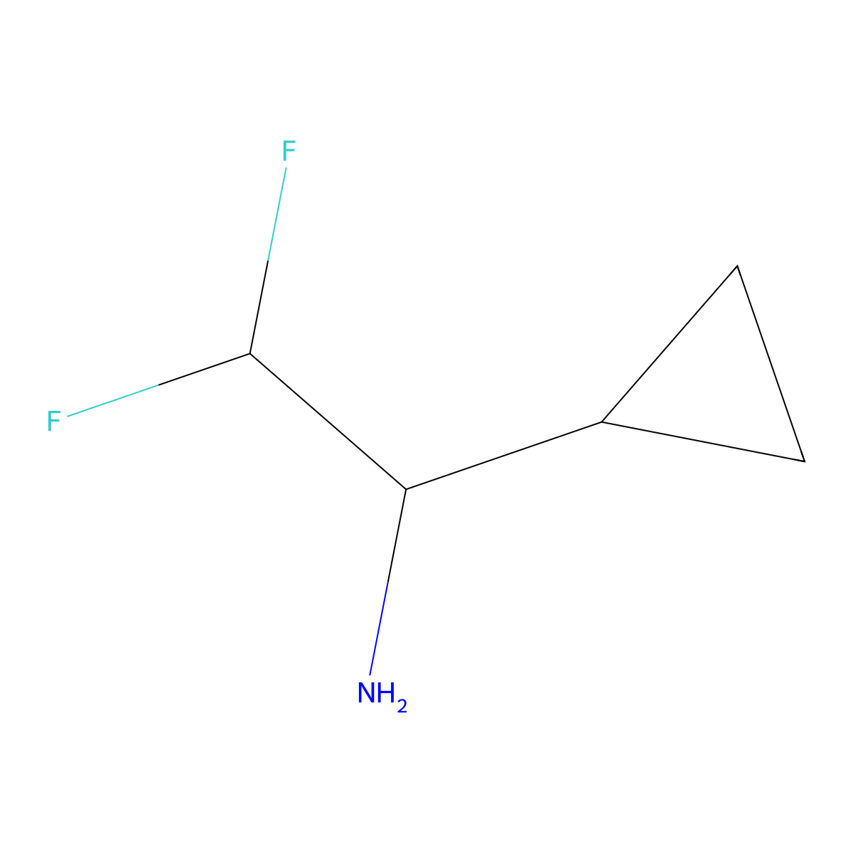(S)-1-Cyclopropyl-2,2-difluoroethan-1-amine molecular structure, CAS 2055389-19-8
