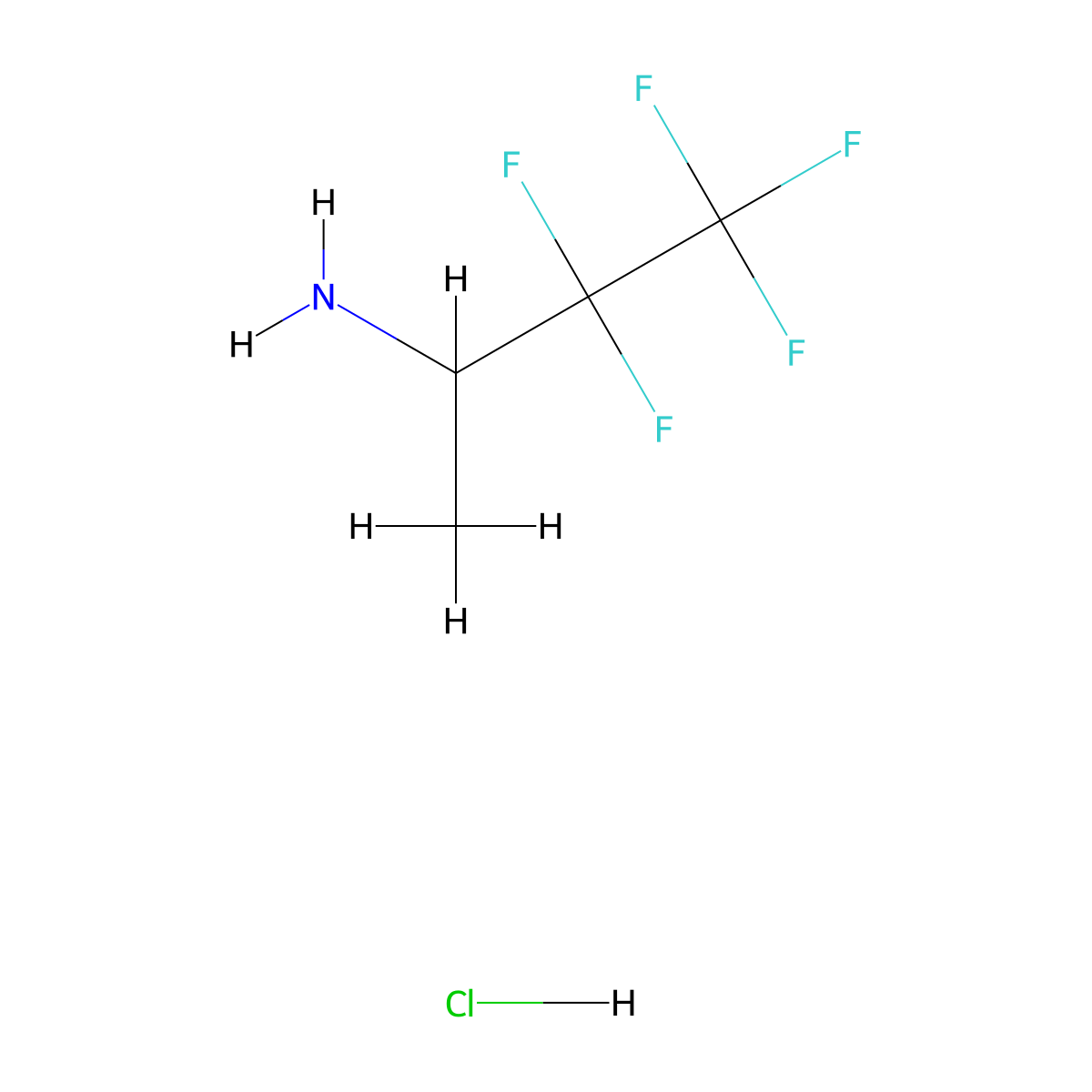 3,3,4,4,4-Pentafluorobutan-2-amine hydrochloride molecular structure, CAS 2055389-47-2