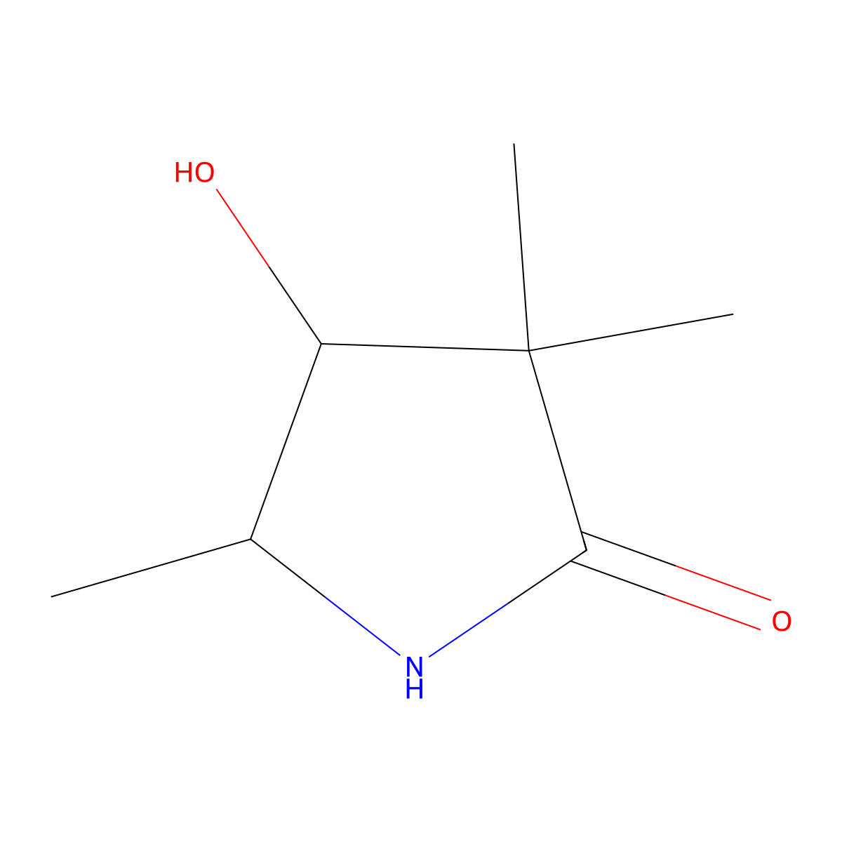 4-Hydroxy-3,3,5-trimethylpyrrolidin-2-one molecular structure, CAS 2055389-95-0