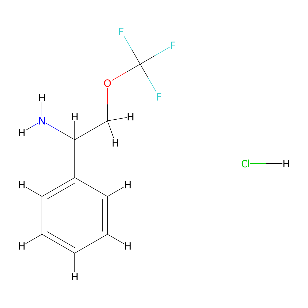 1-Phenyl-2-(trifluoromethoxy)ethan-1-amine hydrochloride molecular structure, CAS 2055390-05-9