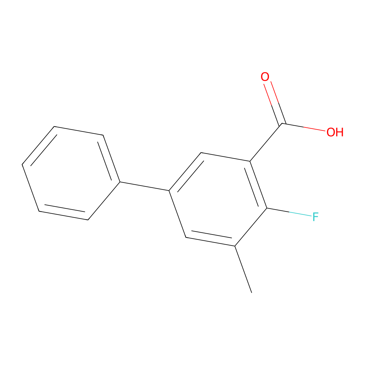 4-Fluoro-5-methyl-[1,1'-biphenyl]-3-carboxylic acid molecular structure, CAS 2055398-37-1