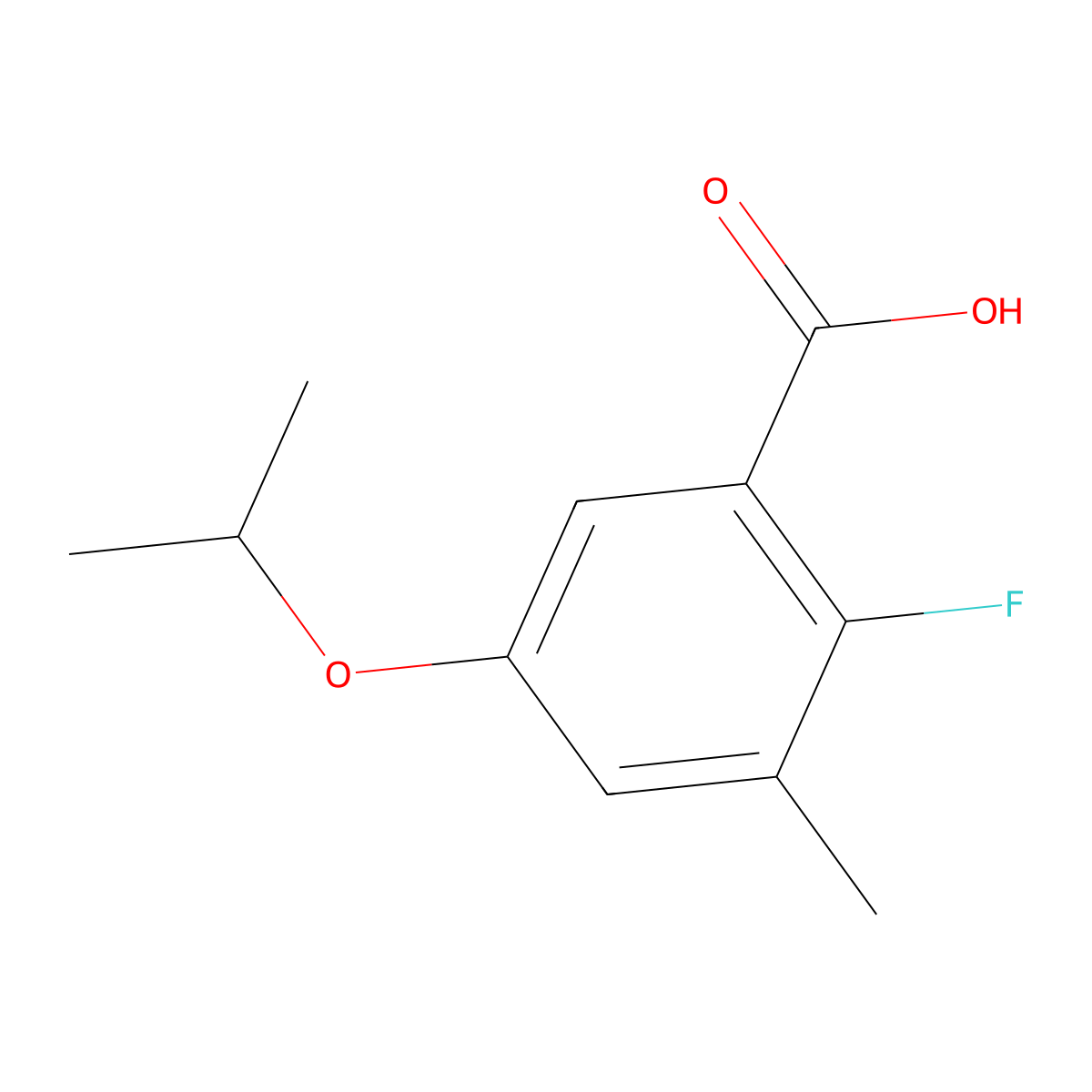 2-Fluoro-5-isopropoxy-3-methylbenZoic acid molecular structure, CAS 2055398-41-7