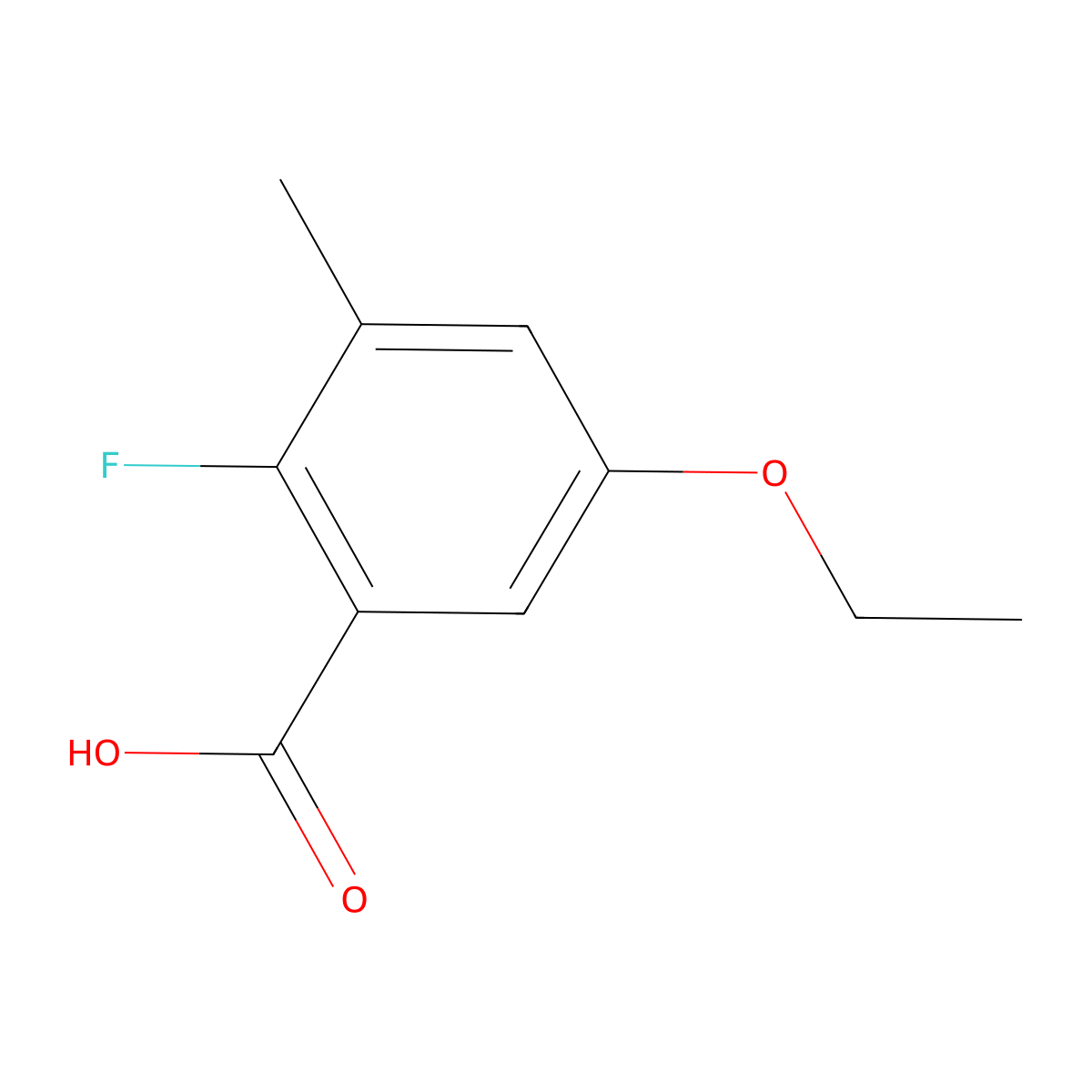 5-Ethoxy-2-fluoro-3-methylbenzoic acid molecular structure, CAS 2055398-42-8
