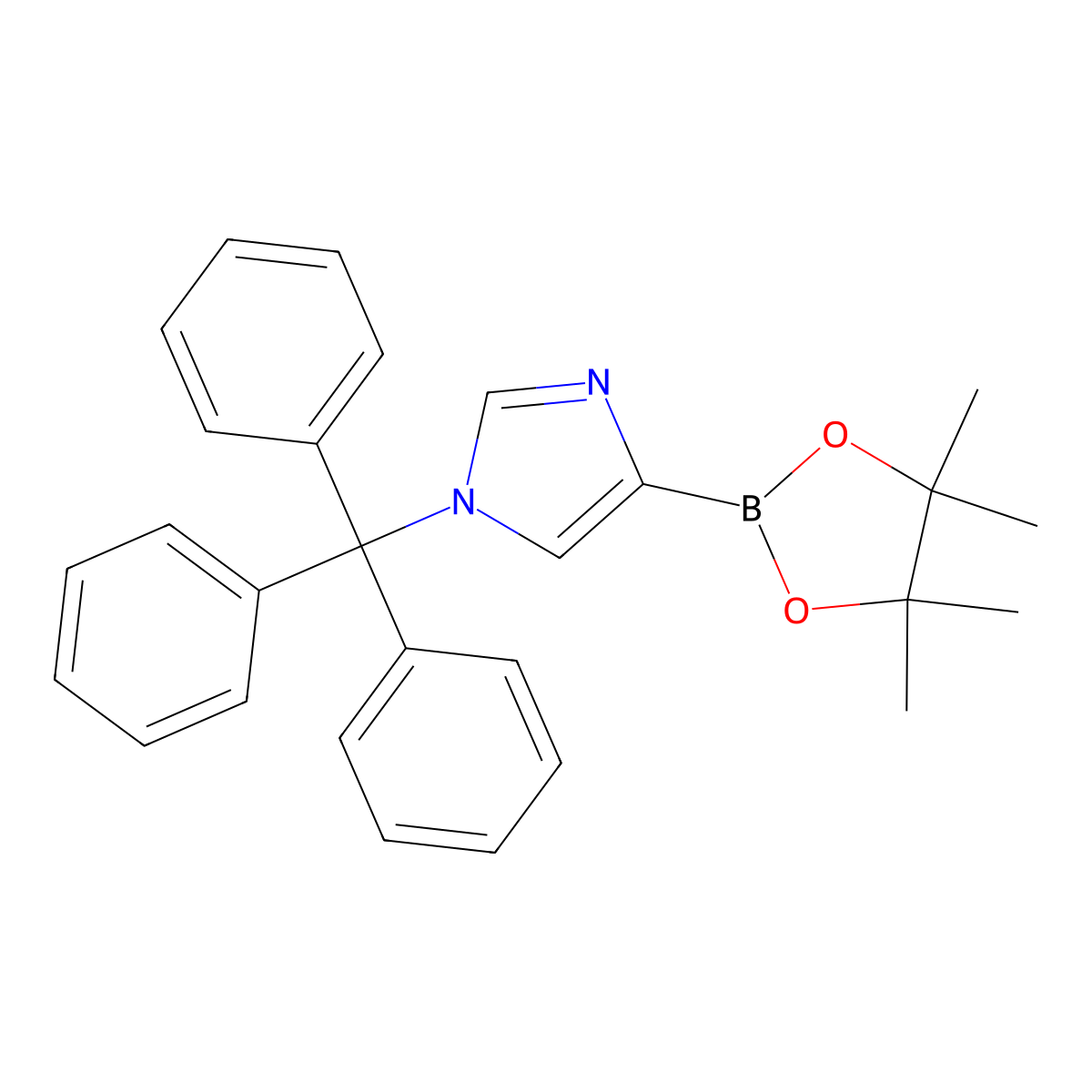 4-(4,4,5,5-Tetramethyl-1,3,2-dioxaborolan-2-yl)-1-trityl-1H-imidazole molecular structure, CAS 2055400-38-7
