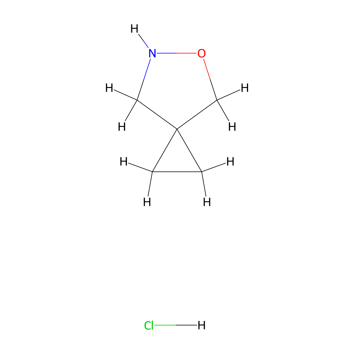 5-Oxa-6-azaspiro(2.4)heptane hydrochloride molecular structure, CAS 2055405-76-8