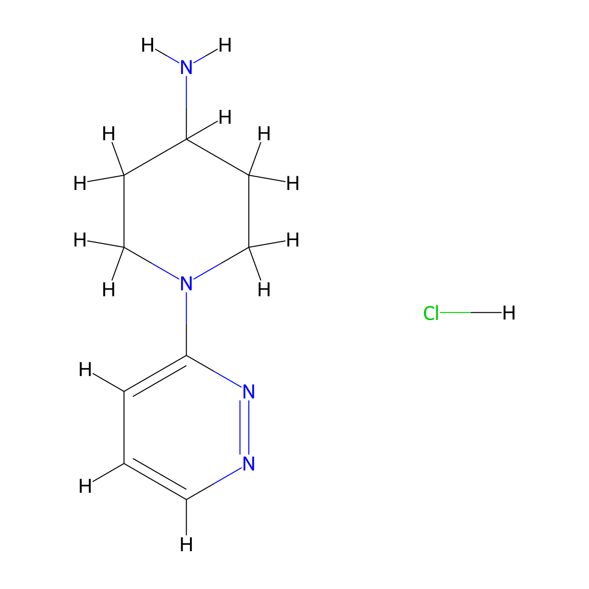 1-(3-Pyridazinyl)-4-piperidinamine hydrochloride molecular structure, CAS 2055405-78-0
