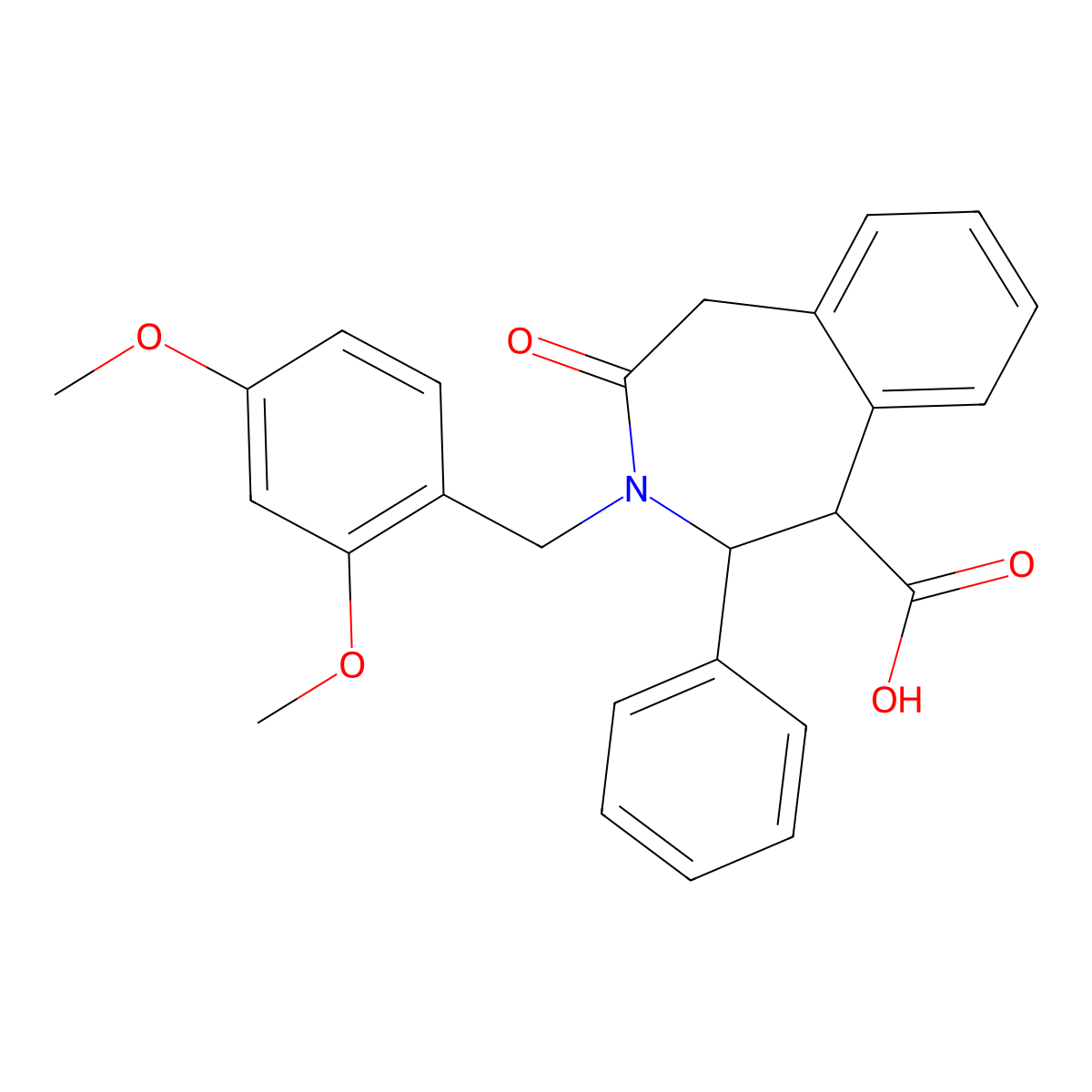 (1R,2R)-3-[(2,4-dimethoxyphenyl)methyl]-4-oxo-2-phenyl-2,3,4,5-tetrahydro-1H-3-benzazepine-1-carboxylic acid molecular structure, CAS 2055457-13-9