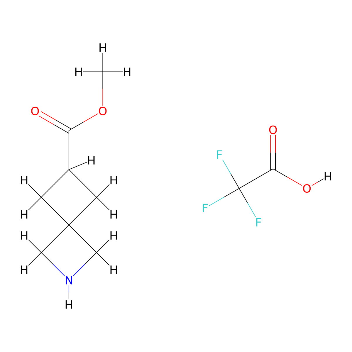 Methyl 2-azaspiro[3.3]heptane-6-carboxylate 2,2,2-trifluoroacetic acid molecular structure, CAS 2055497-44-2
