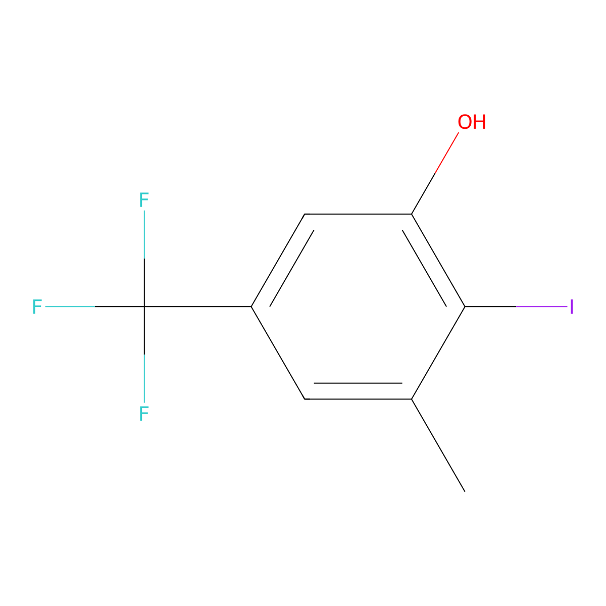 2-Iodo-3-methyl-5-(trifluoromethyl)phenol molecular structure, CAS 2055497-48-6