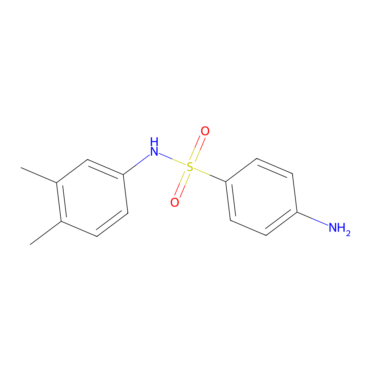 4-amino-N-(3,4-dimethylphenyl)benzene-1-sulfonamide molecular structure, CAS 20555-67-3