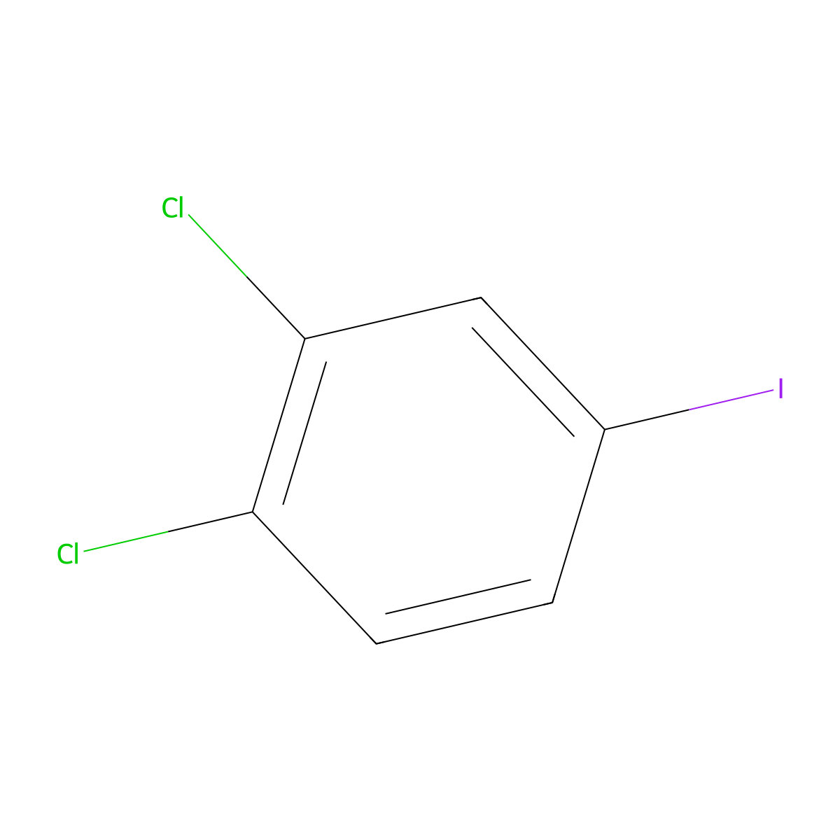 Benzene, 1,2-dichloro-4-iodo- molecular structure, CAS 20555-91-3
