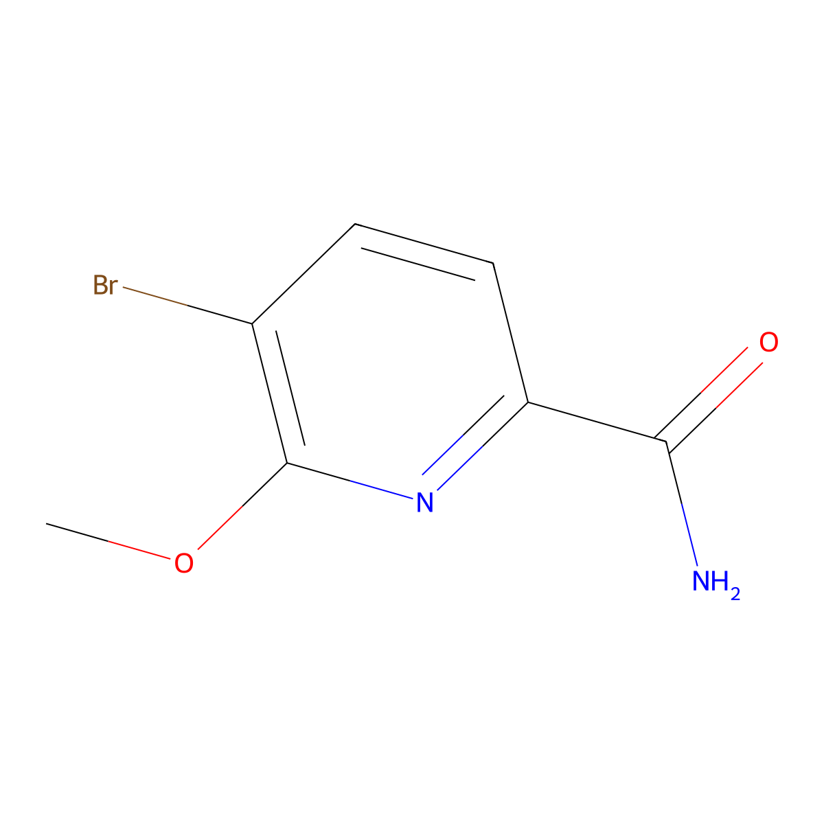 5-Bromo-6-methoxypicolinamide molecular structure, CAS 2055510-40-0