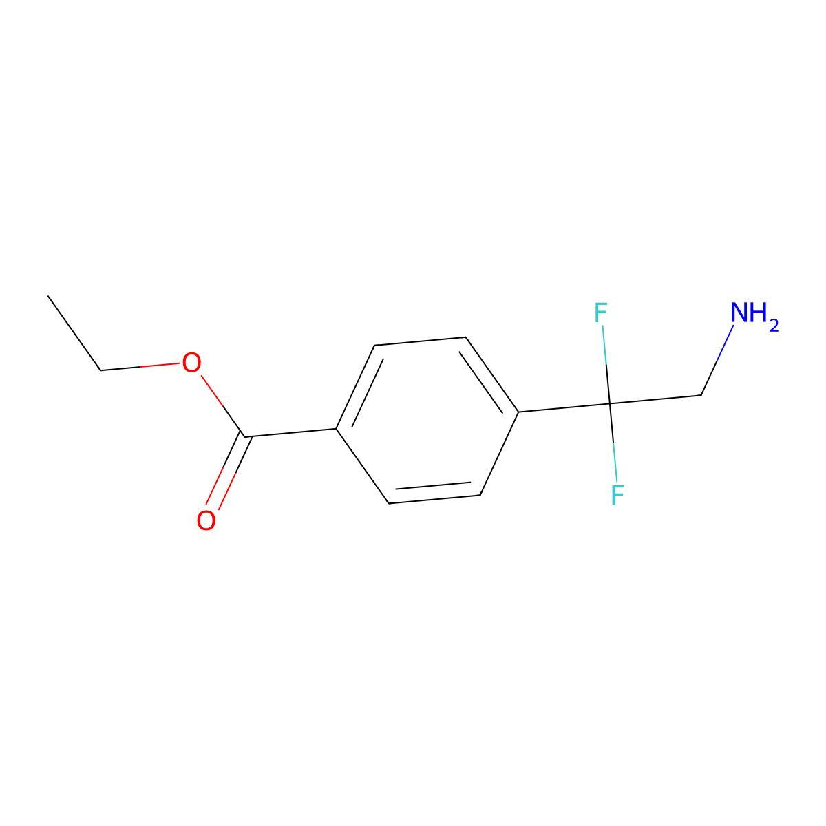 Ethyl 4-(2-amino-1,1-difluoroethyl)benzoate molecular structure, CAS 2055529-04-7