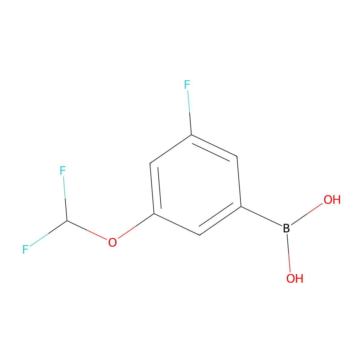 (3-(Difluoromethoxy)-5-fluorophenyl)boronic acid molecular structure, CAS 2055539-69-8