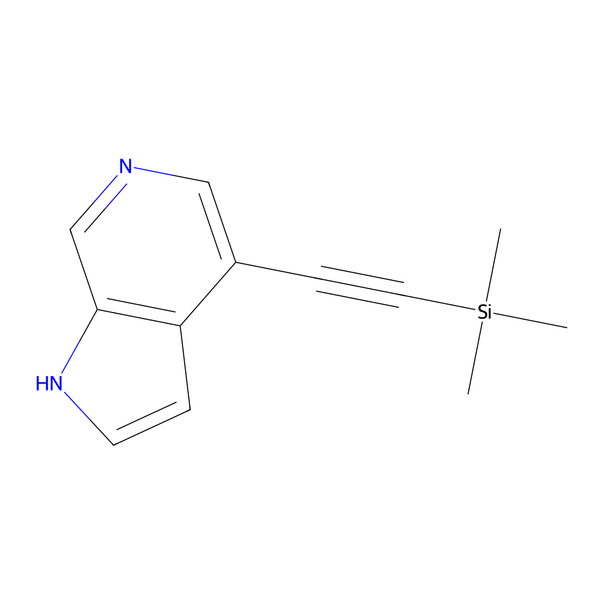 4-((trimethylsilyl)ethynyl)-1H-pyrrolo[2,3-c]pyridine molecular structure, CAS 2055540-46-8