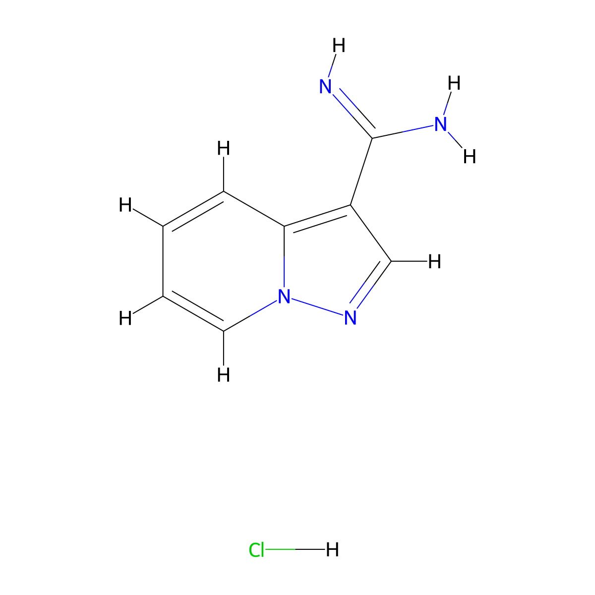 Pyrazolo[1,5-a]pyridine-3-carboximidamide hydrochloride molecular structure, CAS 2055561-63-0