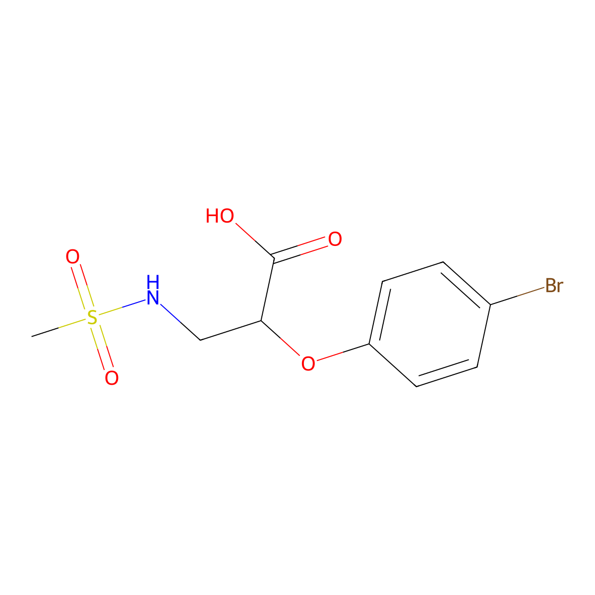 2-(4-Bromophenoxy)-3-methanesulfonamidopropanoic acid molecular structure, CAS 2055600-12-7