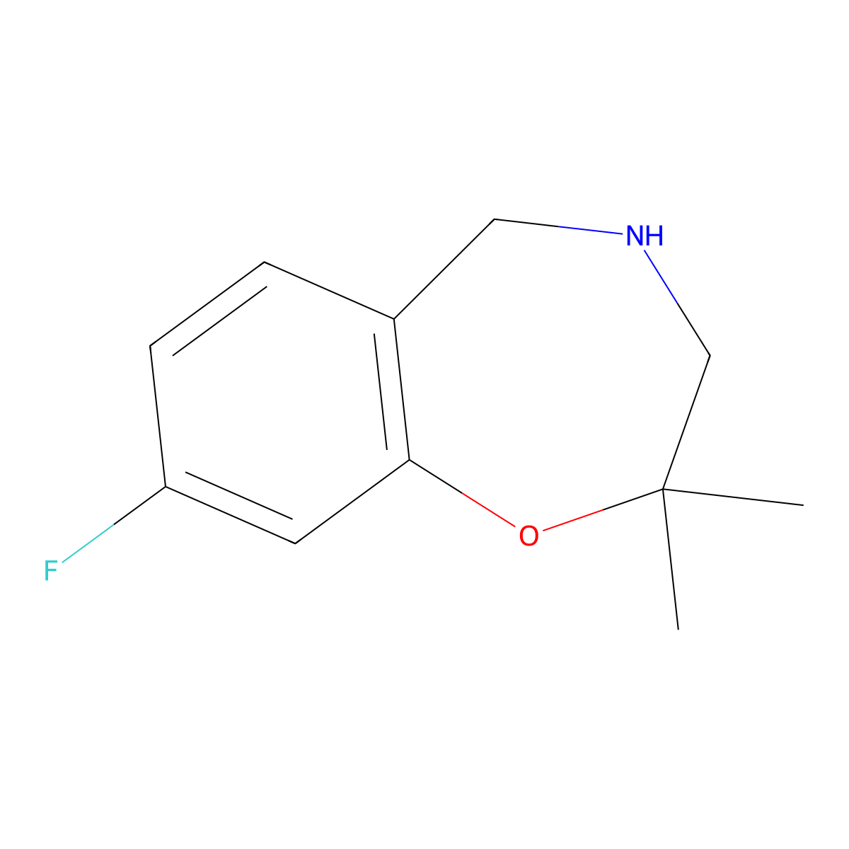 8-Fluoro-2,2-dimethyl-2,3,4,5-tetrahydrobenZo[f][1,4]oxaZepine molecular structure, CAS 2055649-72-2