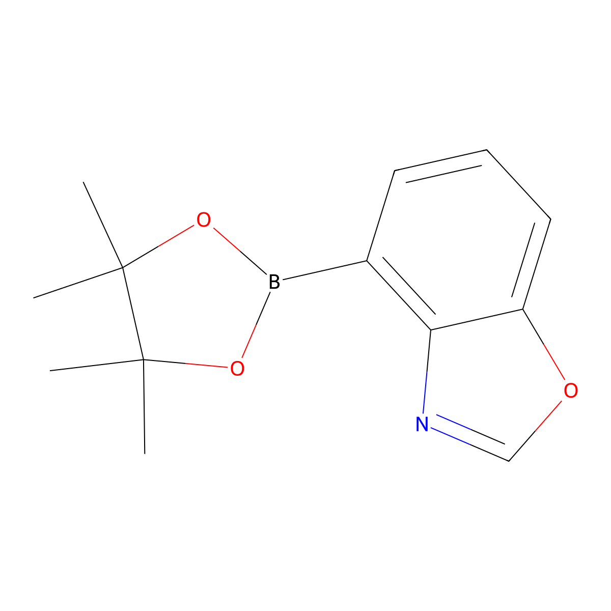4-(4,4,5,5-Tetramethyl-1,3,2-dioxaborolan-2-yl)-1,3-benzoxazole molecular structure, CAS 2055713-74-9