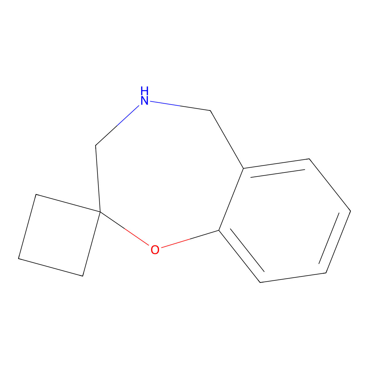 4,5-dihydro-3H-spiro[1,4-benzoxazepine-2,1'-cyclobutane] molecular structure, CAS 2055717-41-2