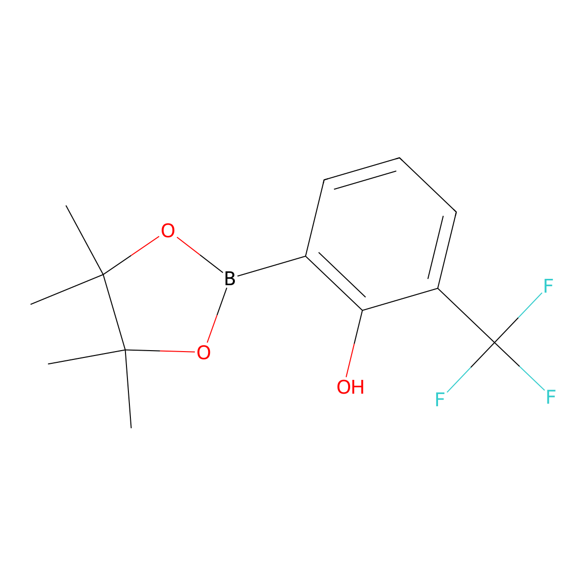2-(4,4,5,5-Tetramethyl-1,3,2-dioxaborolan-2-YL)-6-(trifluoromethyl)phenol molecular structure, CAS 2055742-98-6