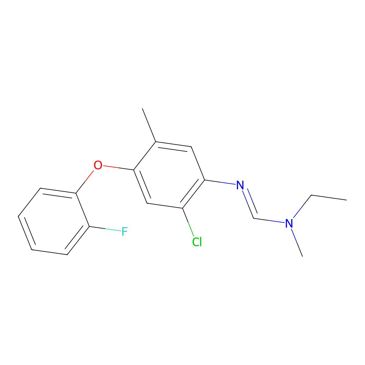 N'-(2-chloro-4-(2-fluorophenoxy)-5-methylphenyl)-N-ethyl-N-methylmethanimidamide molecular structure, CAS 2055756-21-1