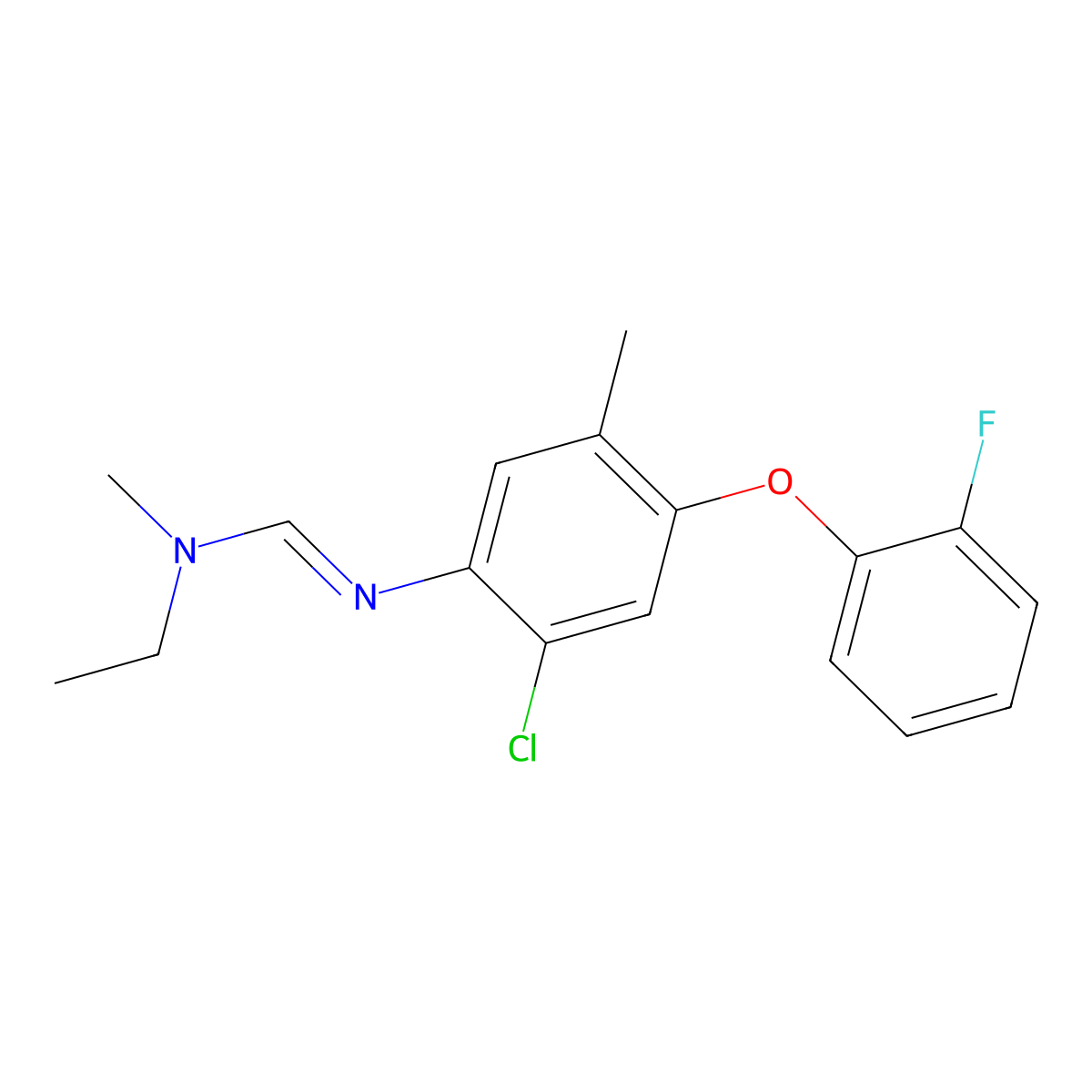 N'-(2-chloro-4-(2-fluorophenoxy)-5-methylphenyl)-N-ethyl-N-methylmethanimidamide molecular structure, CAS 2055756-21-1