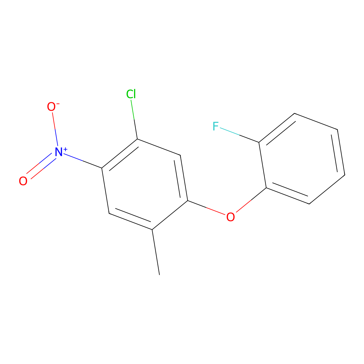1-Chloro-5-(2-fluorophenoxy)-4-methyl-2-nitrobenzene molecular structure, CAS 2055756-32-4