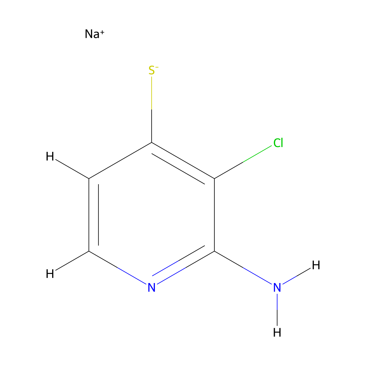 Sodium 2-amino-3-chloropyridine-4-thiolate molecular structure, CAS 2055759-40-3