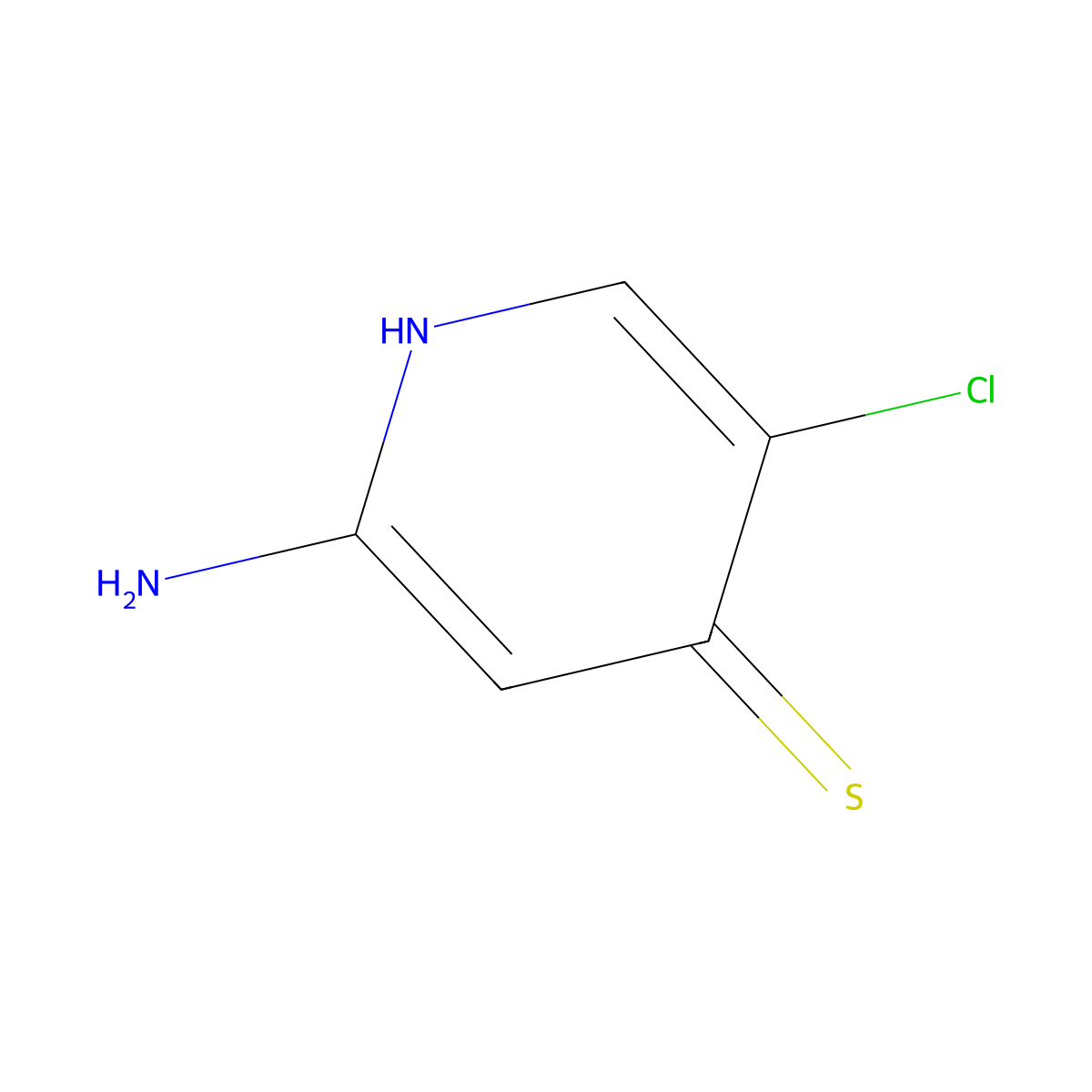 2-Amino-5-chloropyridine-4-thiol molecular structure, CAS 2055759-46-9