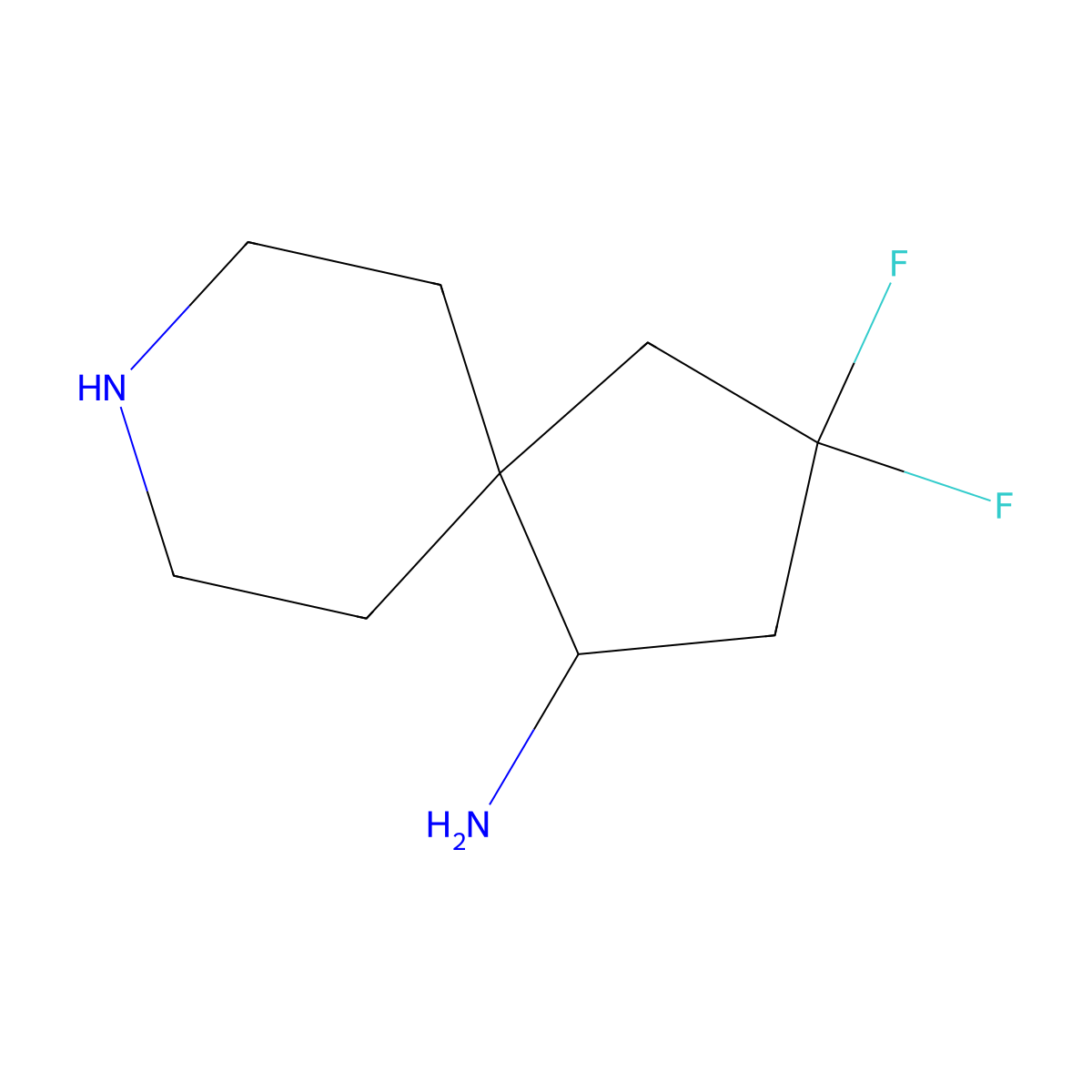 (R)-3,3-Difluoro-8-azaspiro[4.5]decan-1-amine molecular structure, CAS 2055760-59-1