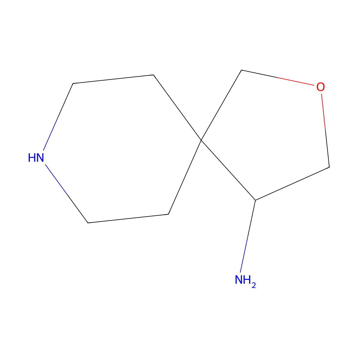 (S)-2-Oxa-8-azaspiro[4.5]decan-4-amine molecular structure, CAS 2055760-60-4