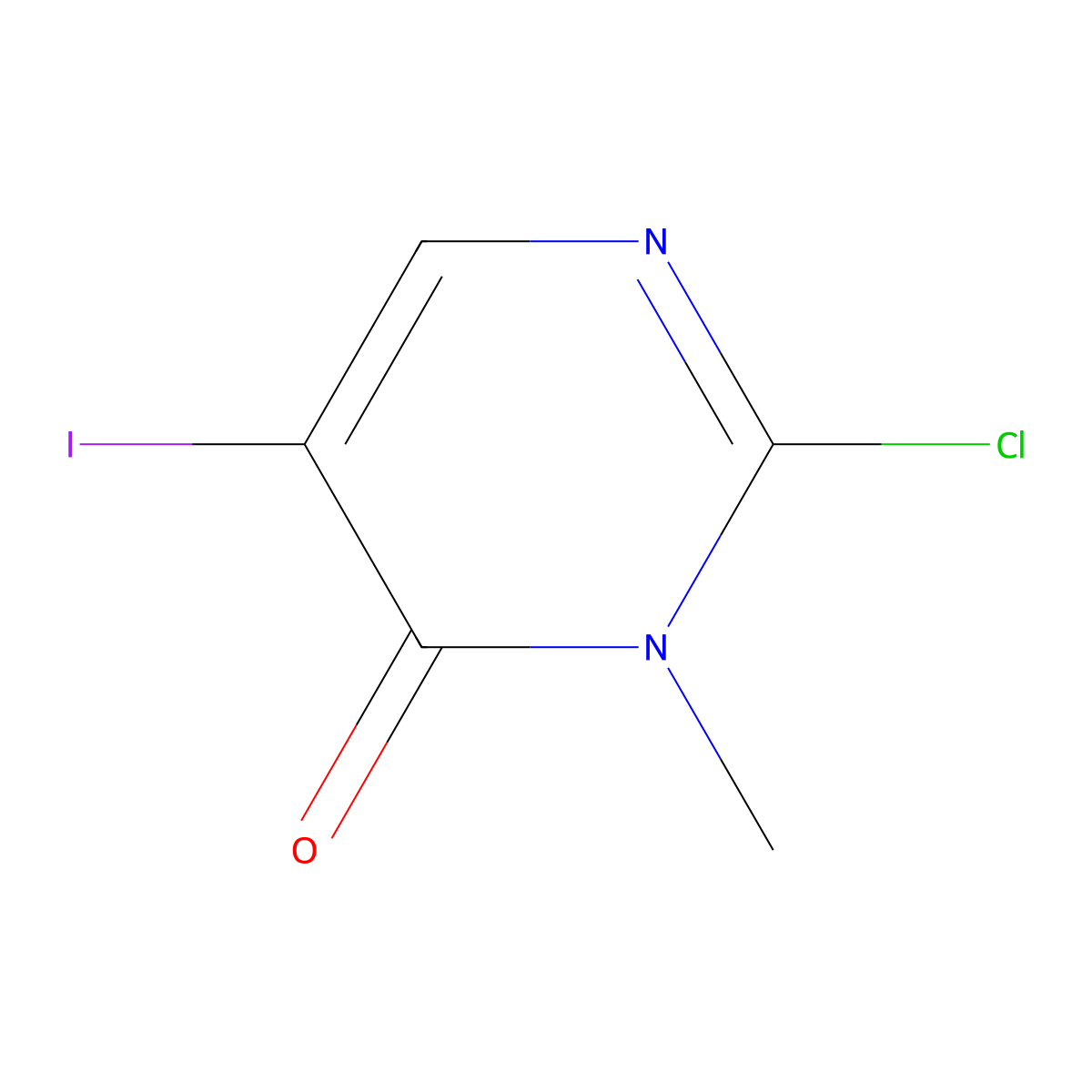2-Chloro-5-iodo-3-methylpyrimidin-4(3H)-one molecular structure, CAS 2055760-88-6