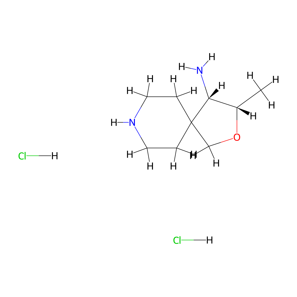 (3S,4S)-3-Methyl-2-oxa-8-azaspiro[4.5]decan-4-amine dihydrochloride molecular structure, CAS 2055761-19-6