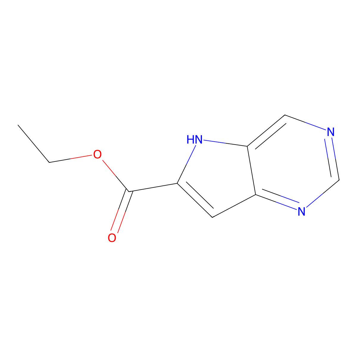 Ethyl 5H-pyrrolo[3,2-d]pyrimidine-6-carboxylate molecular structure, CAS 2055777-62-1