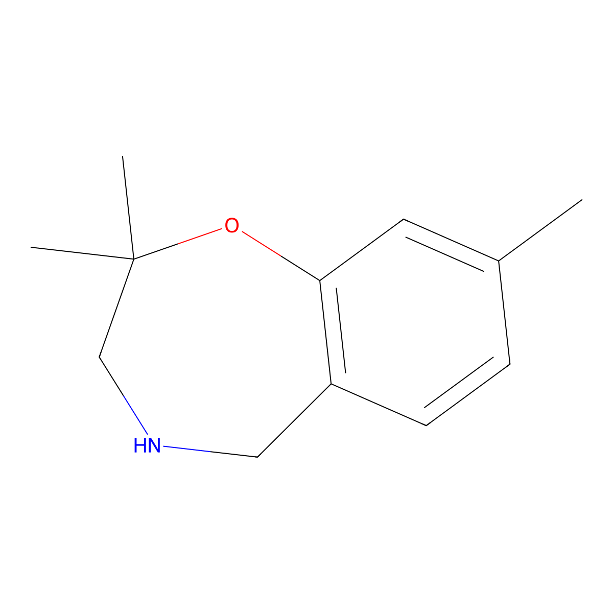 2,2,8-Trimethyl-2,3,4,5-tetrahydro-1,4-benzoxazepine molecular structure, CAS 2055815-61-5