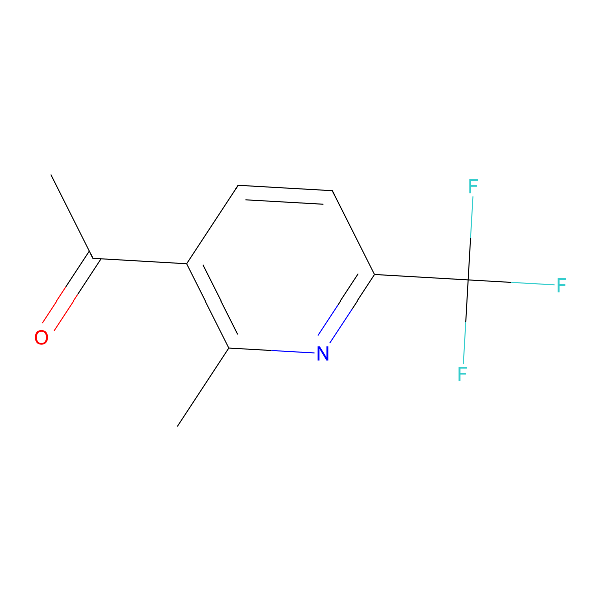 3-Acetyl-2-methyl-6-(trifluoromethyl)pyridine molecular structure, CAS 205582-83-8