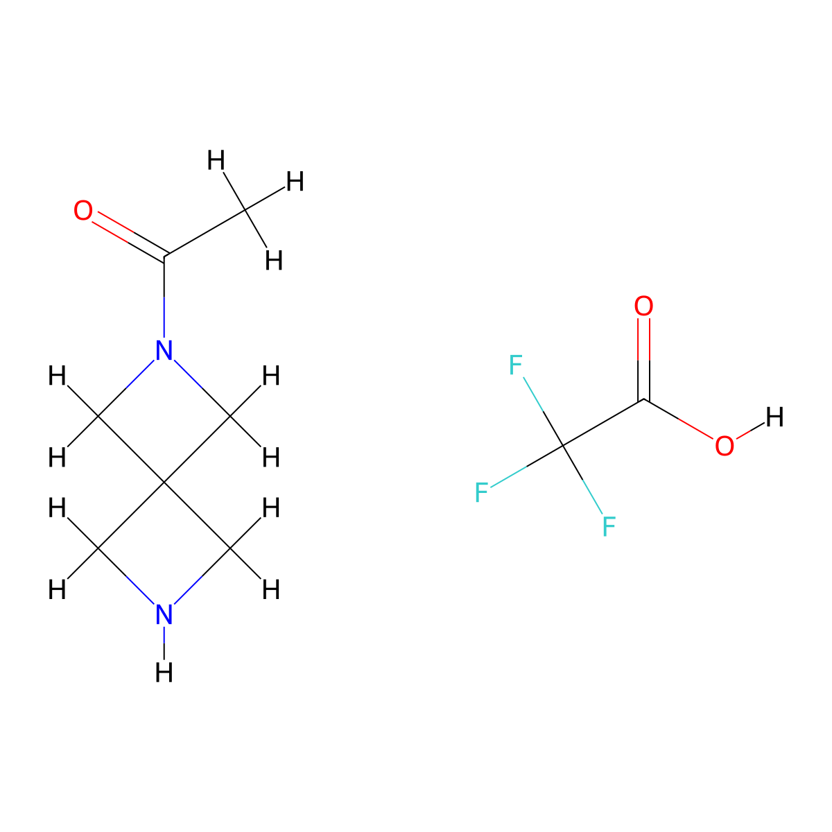 1-(2,6-Diazaspiro(3.3)heptan-2-yl)ethan-1-one; trifluoroacetic acid molecular structure, CAS 2055839-78-4