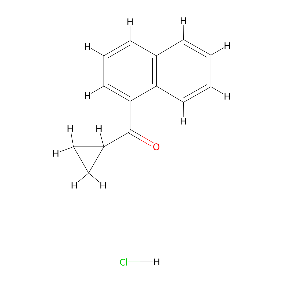 Cyclopropyl(naphthalen-1-yl)methanone HCl molecular structure, CAS 2055839-92-2