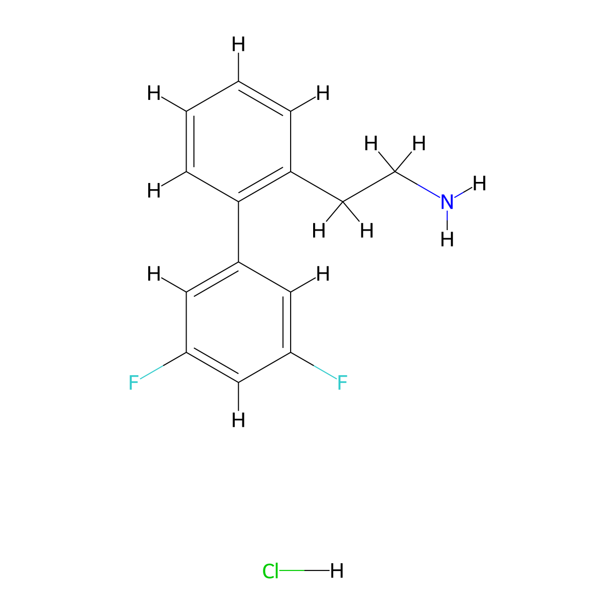 2-(3',5'-Difluoro-[1,1'-biphenyl]-2-yl)ethanamine HCl molecular structure, CAS 2055839-93-3